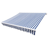 Awning Top Sunshade Canvas Blue & White 350x250 cm