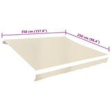 Awning Top Sunshade Canvas Cream 350x250 cm