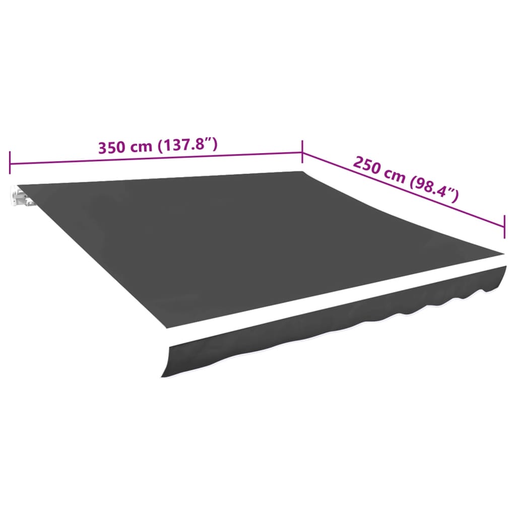 Awning Top Sunshade Canvas Anthracite 350x250 cm