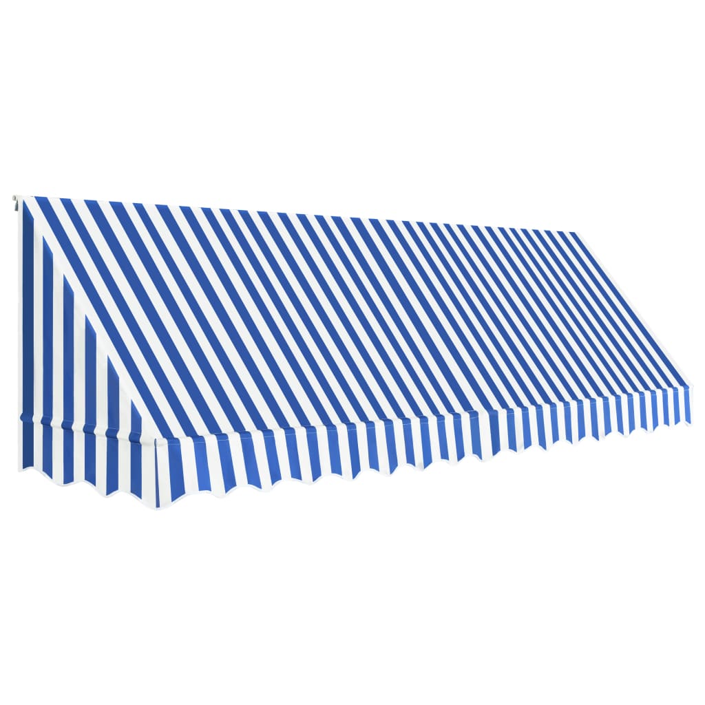 Bistro Awning 400x120 cm Blue and White