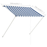 Retractable Awning 150x150 cm Blue and White