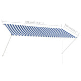 Retractable Awning 300x150 cm Blue and White