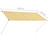 Retractable Awning 250x150 cm Yellow and White