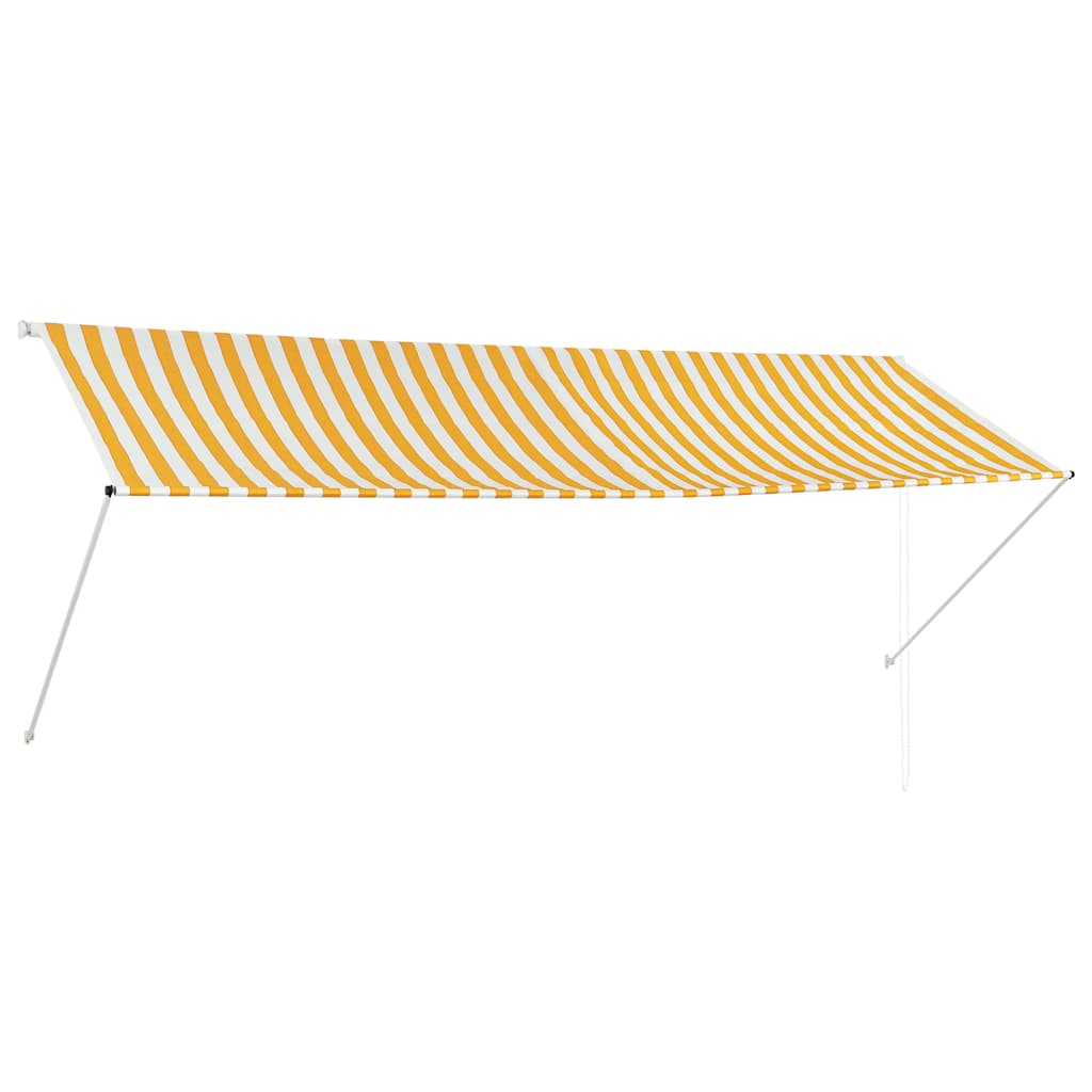 Retractable Awning 350x150 cm Yellow and White