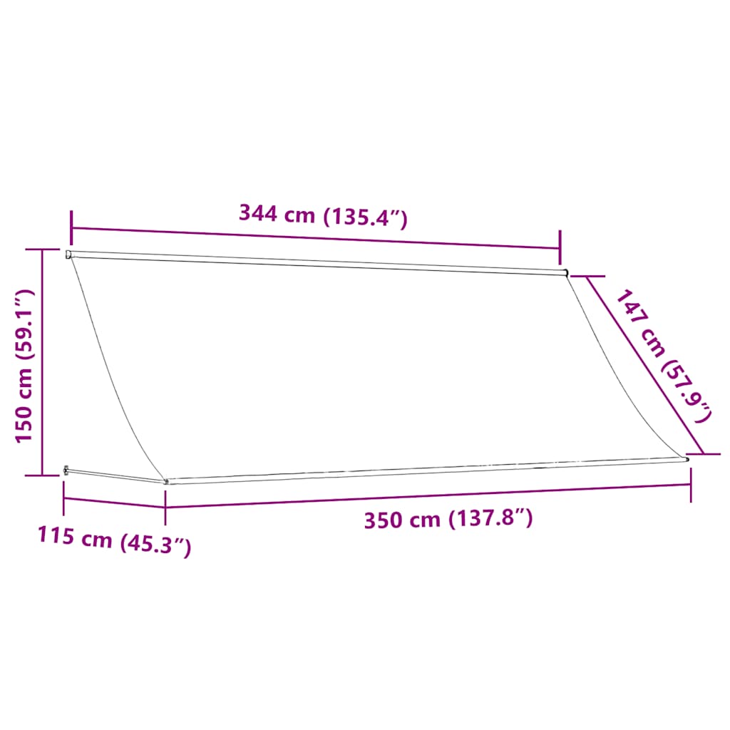 Retractable Awning 350x150 cm Cream
