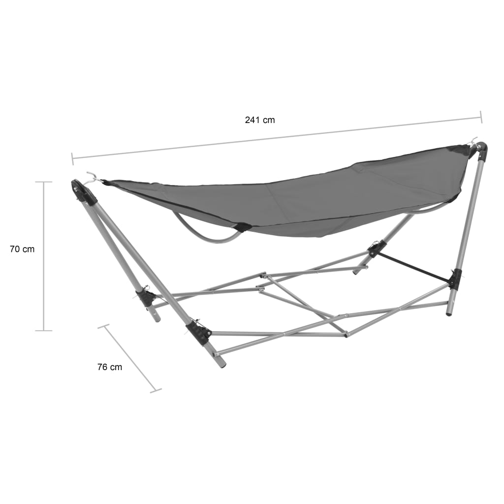 Hammock with Foldable Stand Grey