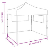 Foldable Party Tent Pop-Up with 2 Sidewalls 3x3 m Anthracite
