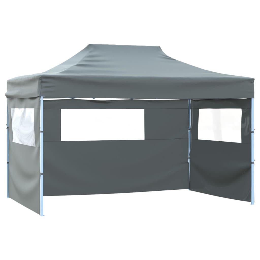 Foldable Tent Pop-Up with 4 Side Walls 3x4.5 m Anthracite