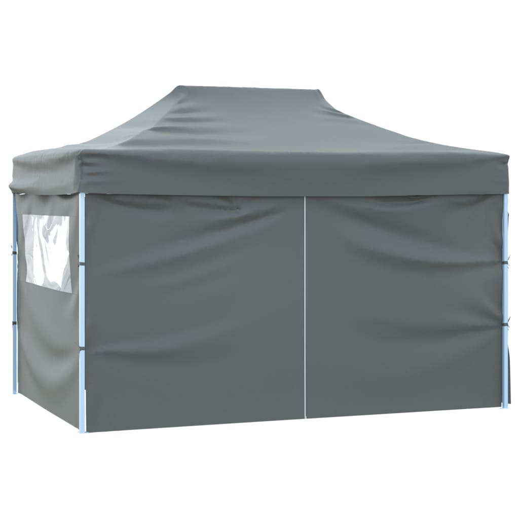 Foldable Tent Pop-Up with 4 Side Walls 3x4.5 m Anthracite