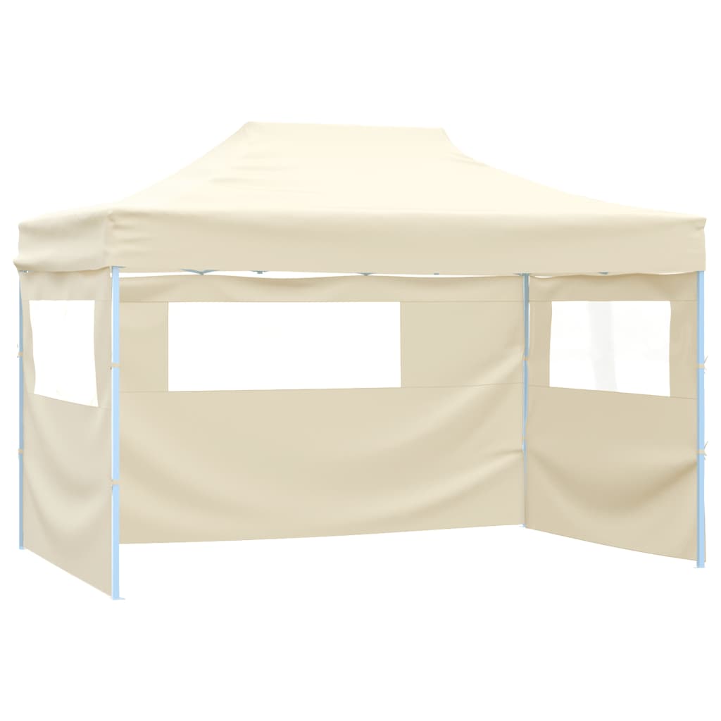 Foldable Tent with 3 Walls 3x4.5 m Cream