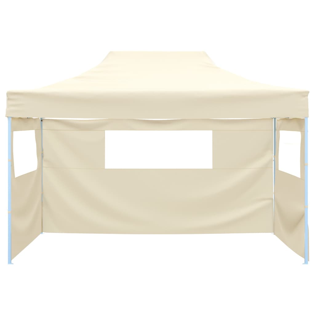 Foldable Tent with 3 Walls 3x4.5 m Cream