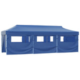 Folding Pop-up Party Tent with 8 Sidewalls 3x9 m Blue