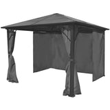 Gazebo with Curtain Anthracite Aluminium 300x300 cm