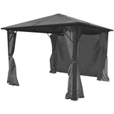 Gazebo with Curtain Anthracite Aluminium 300x300 cm