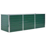 Garden Raised Bed Galvanised Steel 240x80x77 cm Green