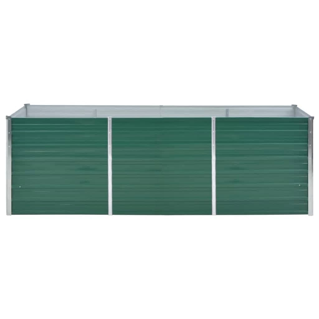 Garden Raised Bed Galvanised Steel 240x80x77 cm Green