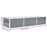 Garden Raised Bed Galvanised Steel 240x80x45 cm Grey