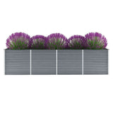 Garden Raised Bed Galvanised Steel 320x80x77 cm Grey