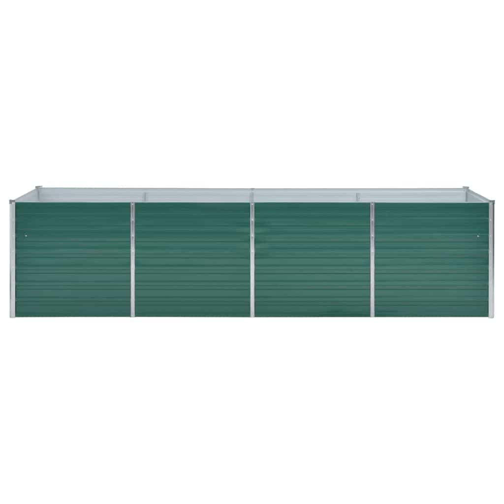 Garden Raised Bed Galvanised Steel 320x80x77 cm Green