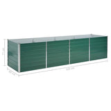 Garden Raised Bed Galvanised Steel 320x80x77 cm Green