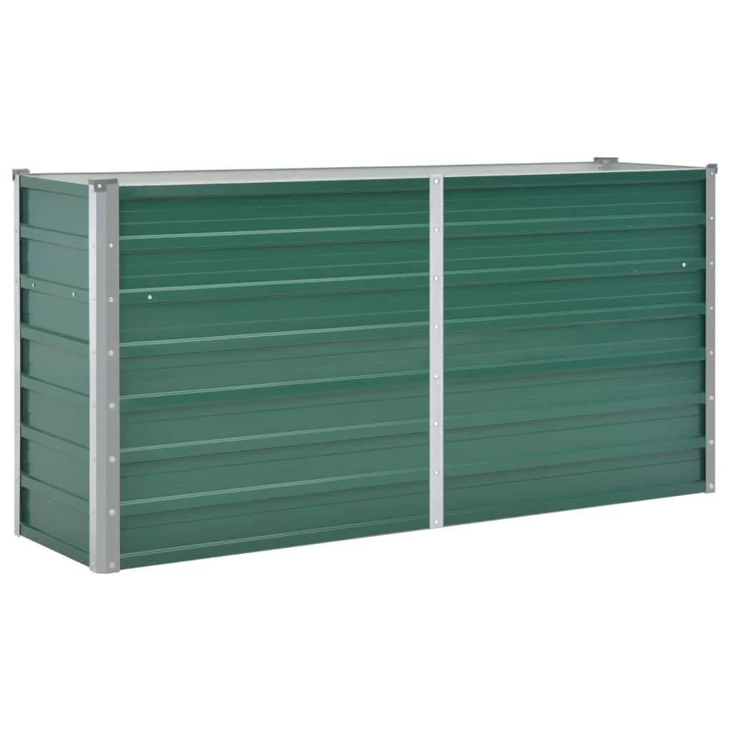 Garden Raised Bed Galvanised Steel 160x40x77 cm Green