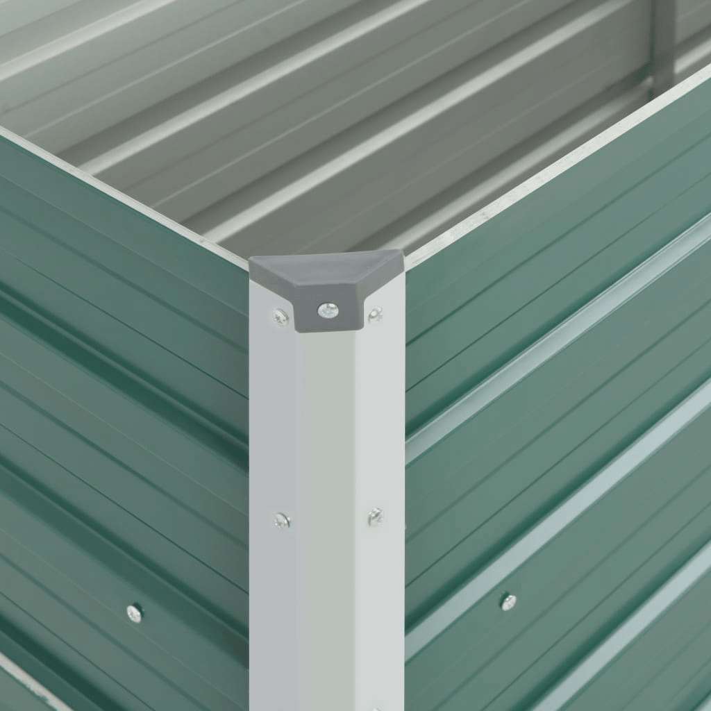 Garden Raised Bed Galvanised Steel 160x40x77 cm Green