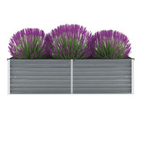 Garden Raised Bed Galvanised Steel 160x40x45 cm Grey