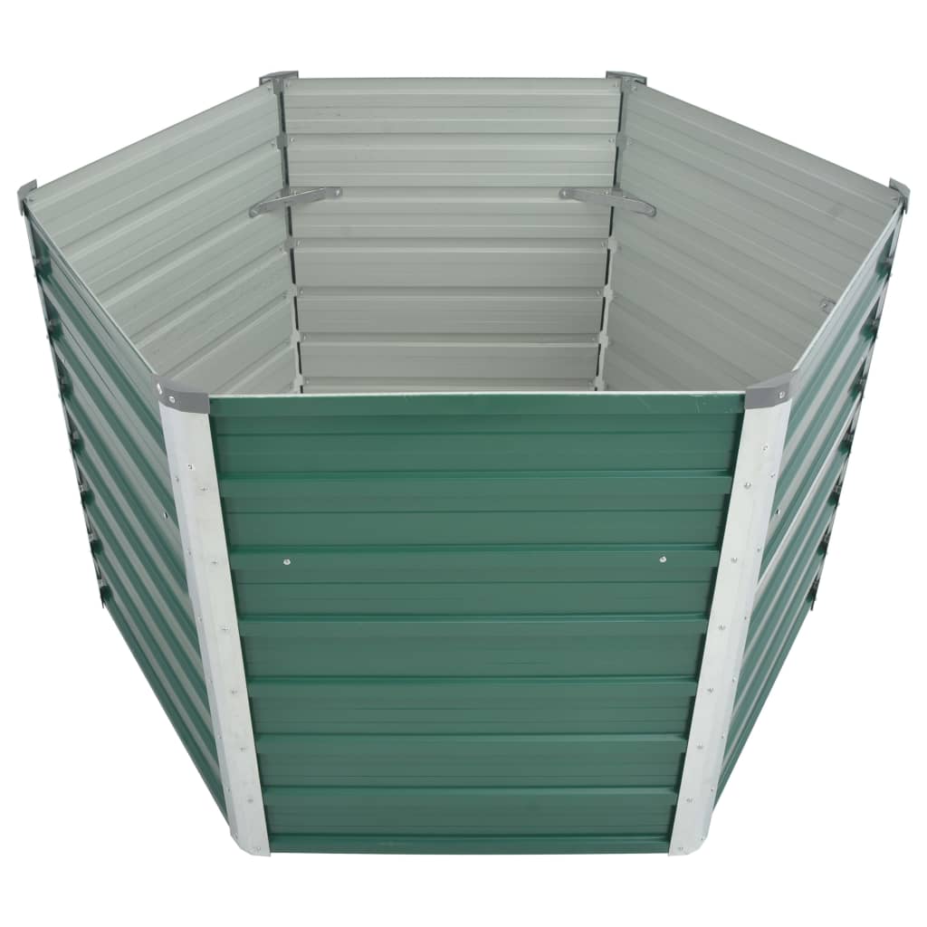 Garden Raised Bed Galvanised Steel 129x129x77 cm Green