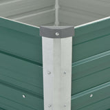 Garden Raised Bed Galvanised Steel 129x129x77 cm Green