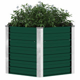 Garden Raised Bed Galvanised Steel 129x129x77 cm Green