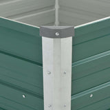Garden Raised Bed Galvanised Steel 129x129x77 cm Green