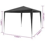 Party Tent 3x3 m PE Anthracite