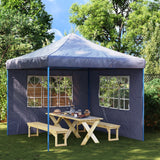 Partytent Sidewall 2 pcs with Window PE Blue