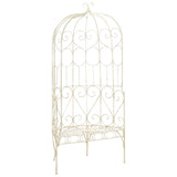 Garden Bench 95 cm Iron Antique White