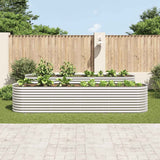 Garden Raised Bed 400x80x81 cm Galvanised Steel Silver