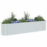 Garden Raised Bed 400x80x81 cm Galvanised Steel Silver