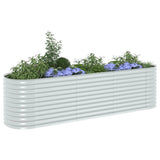 Garden Raised Bed 320x80x81 cm Galvanised Steel Silver