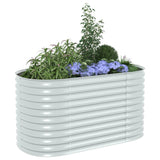 Garden Raised Bed 160x80x81 cm Galvanised Steel Silver