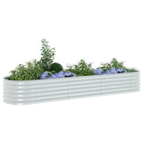 Garden Raised Bed 320x80x44 cm Galvanised Steel Silver