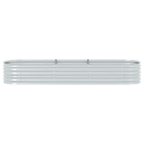 Garden Raised Bed 320x80x44 cm Galvanised Steel Silver