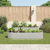 Garden Raised Bed 240x80x44 cm Galvanised Steel Silver