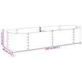 Garden Raised Bed 240x80x44 cm Galvanised Steel Silver