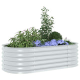 Garden Raised Bed 160x80x44 cm Galvanised Steel Silver