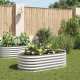 Garden Raised Bed 160x80x44 cm Galvanised Steel Silver