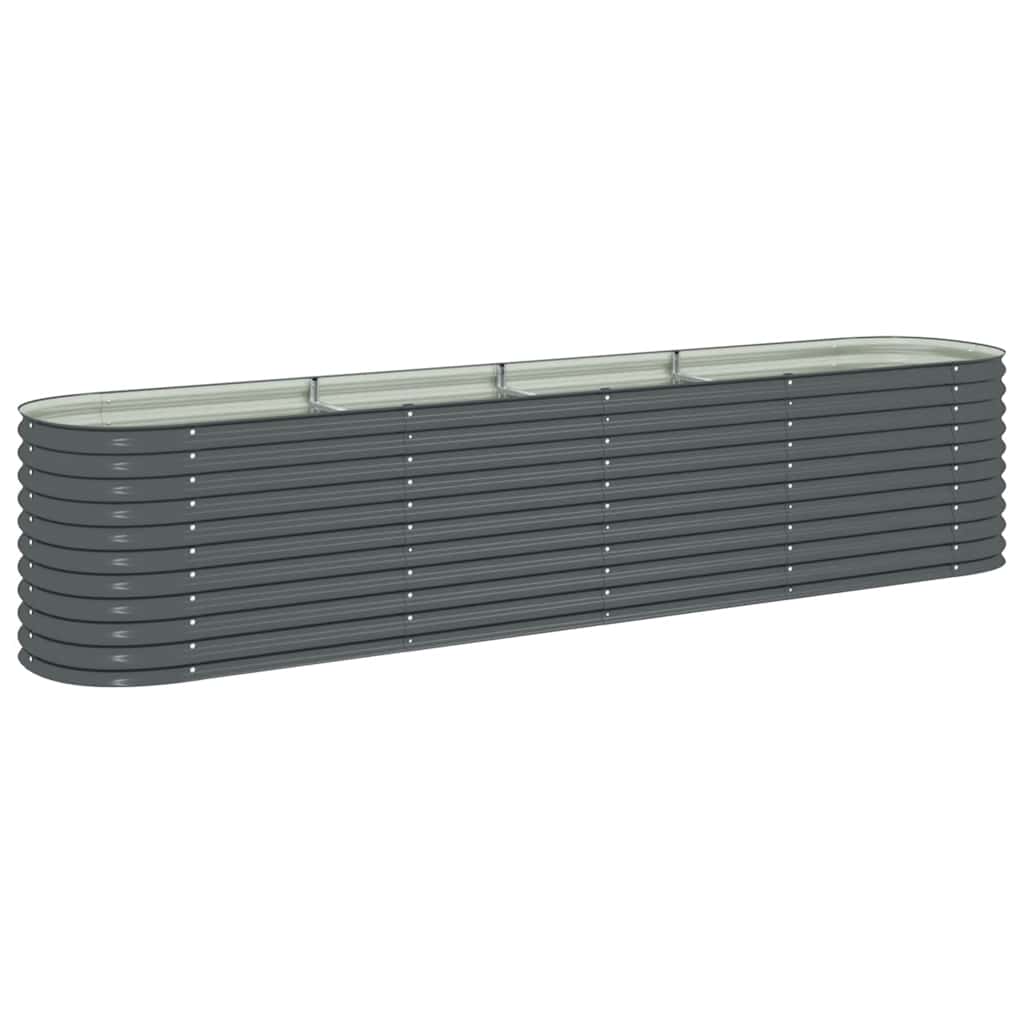 Garden Raised Bed 400x80x81 cm Galvanised Steel Grey