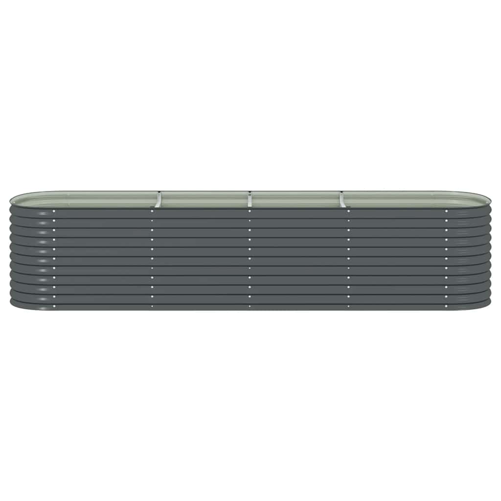 Garden Raised Bed 400x80x81 cm Galvanised Steel Grey