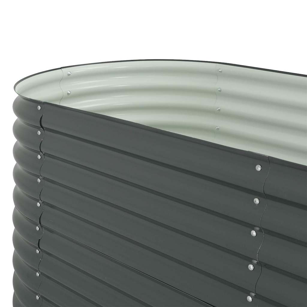 Garden Raised Bed 400x80x81 cm Galvanised Steel Grey