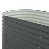 Garden Raised Bed 400x80x81 cm Galvanised Steel Grey