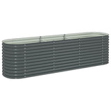 Garden Raised Bed 320x80x81 cm Galvanised Steel Grey