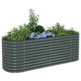 Garden Raised Bed 240x80x81 cm Galvanised Steel Grey